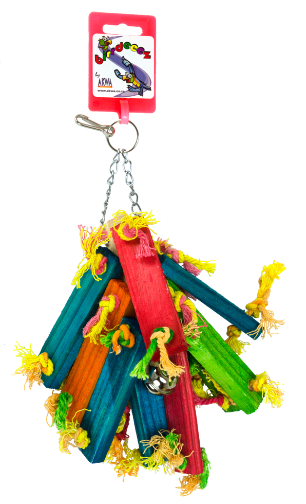 Birrdeeez Parakeet Toy Wood bunch of 21cm