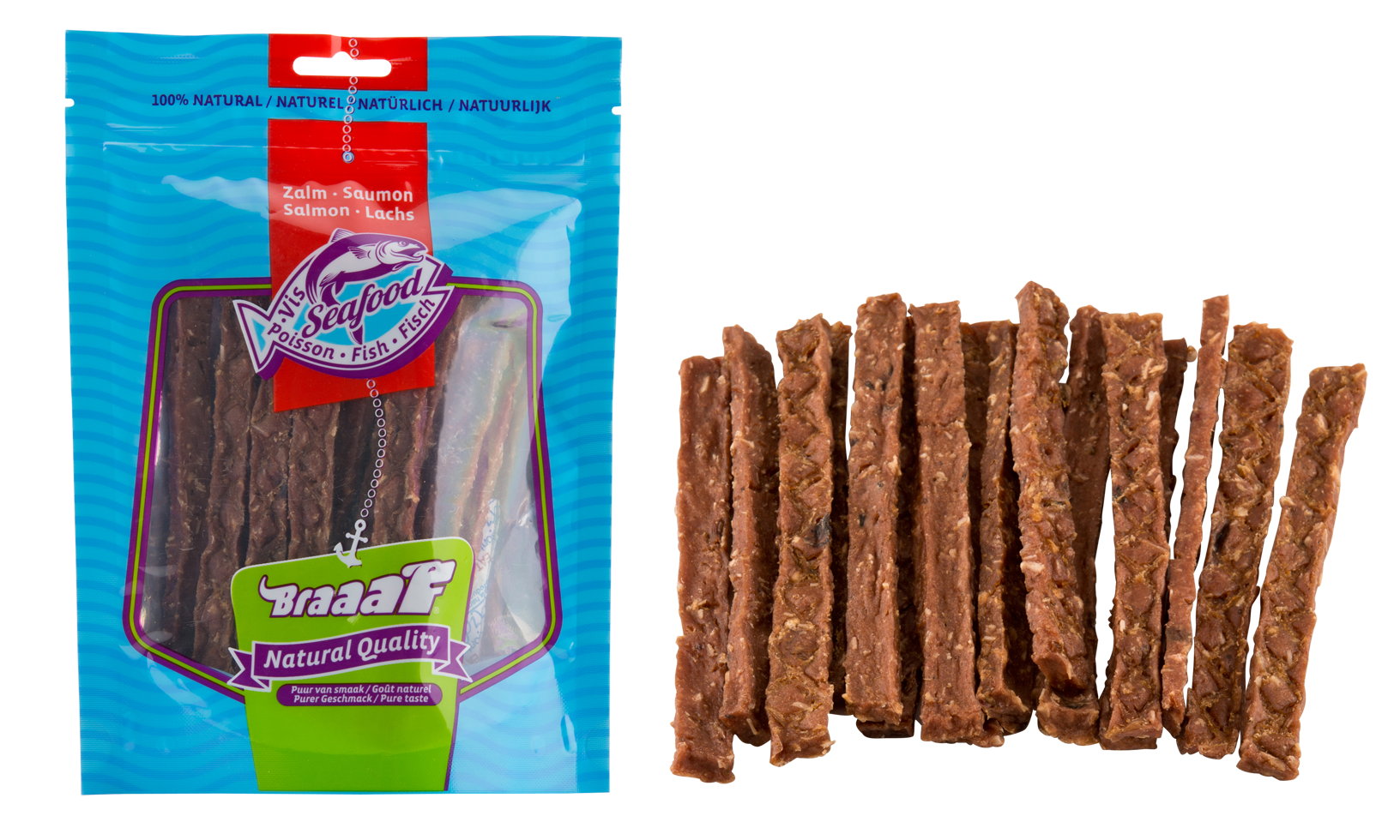 Braaaf Salmon Fish Strips 12 cm