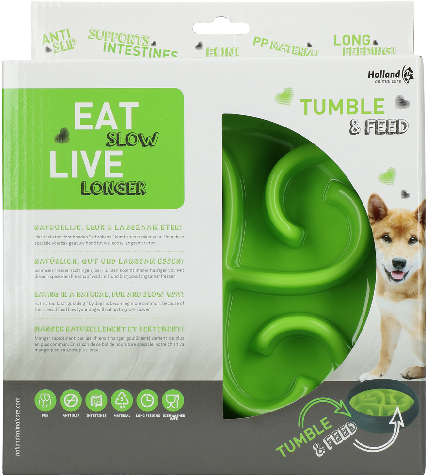 Eat Slow Live Longer Tumble Feeder Green