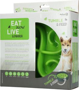 Eat Slow Live Longer Tumble Feeder Green