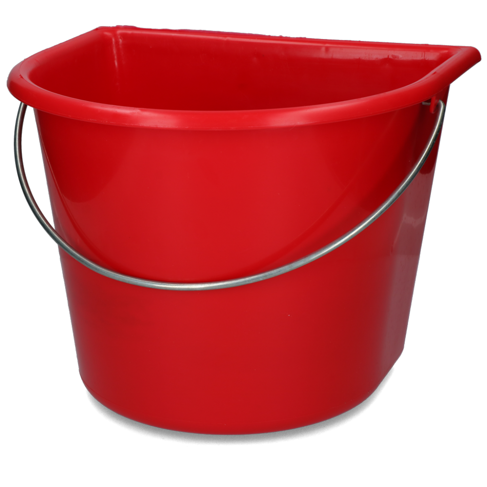 Emmer met vlakke kant 15 l rood