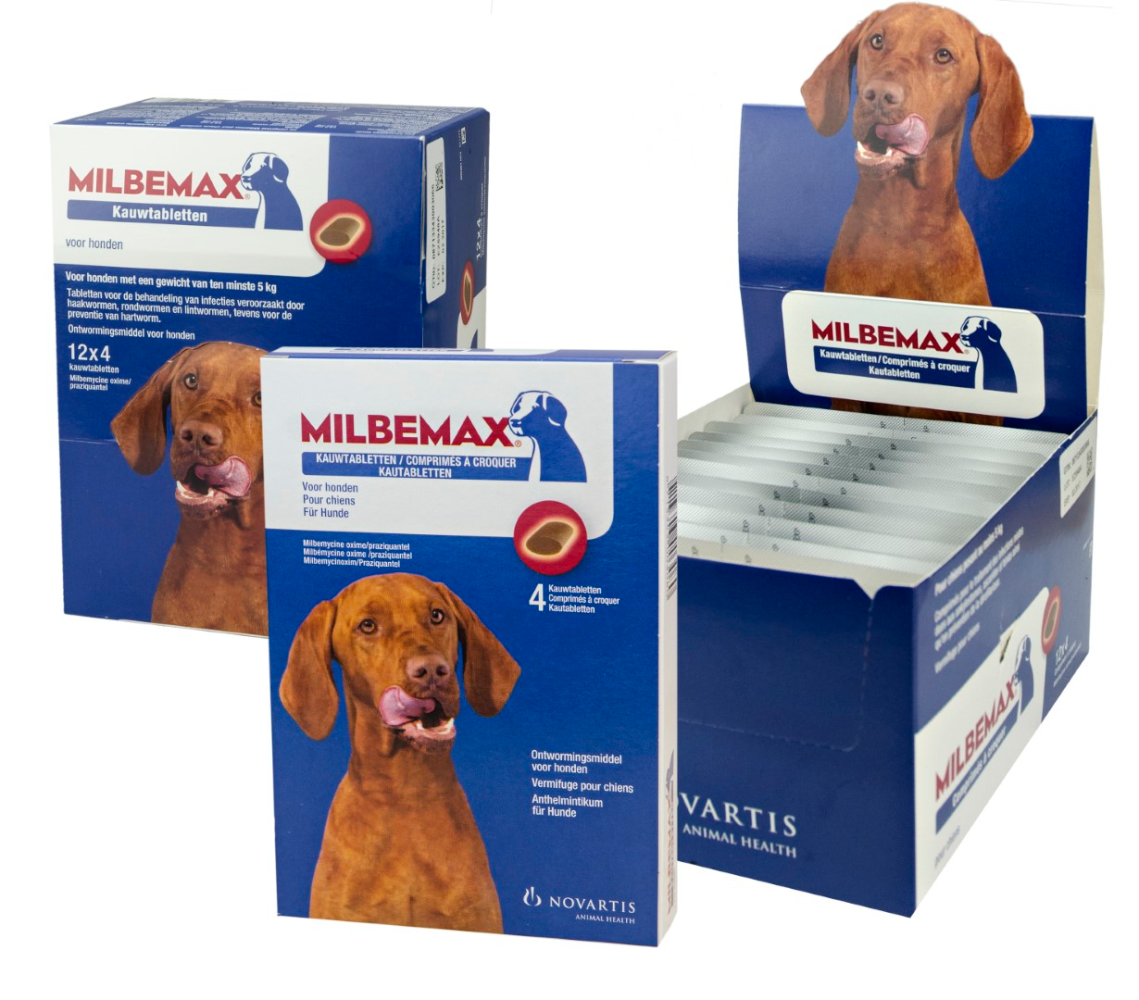 Milbemax Kauwtabletten Hond Groot Chewy 4 tabl. 5-75kg