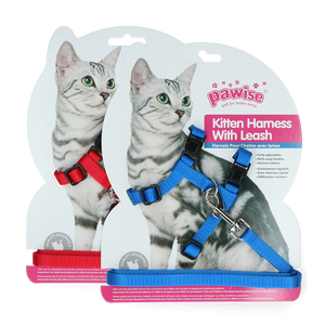 Pawise Kitten Harness Leash-Red/Blue