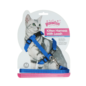 Pawise Kitten Harness Leash-Red/Blue