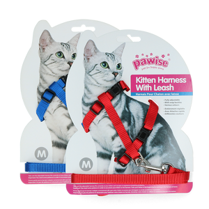 Pawise Kitten Harness Leash-Red/Blue