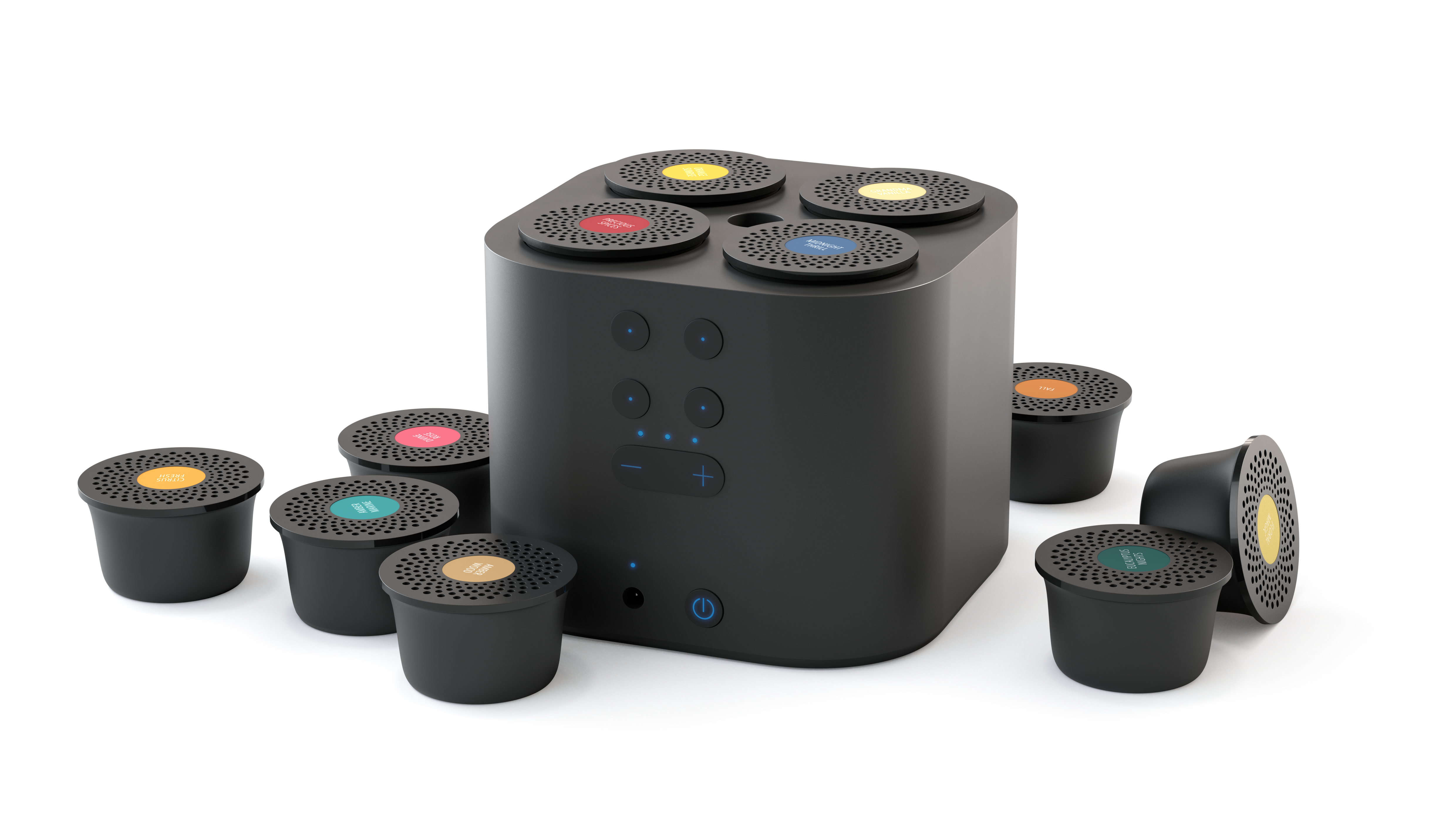 Moodo Smart aroma diffuser zwart met batterij incl capsule set - o2health
