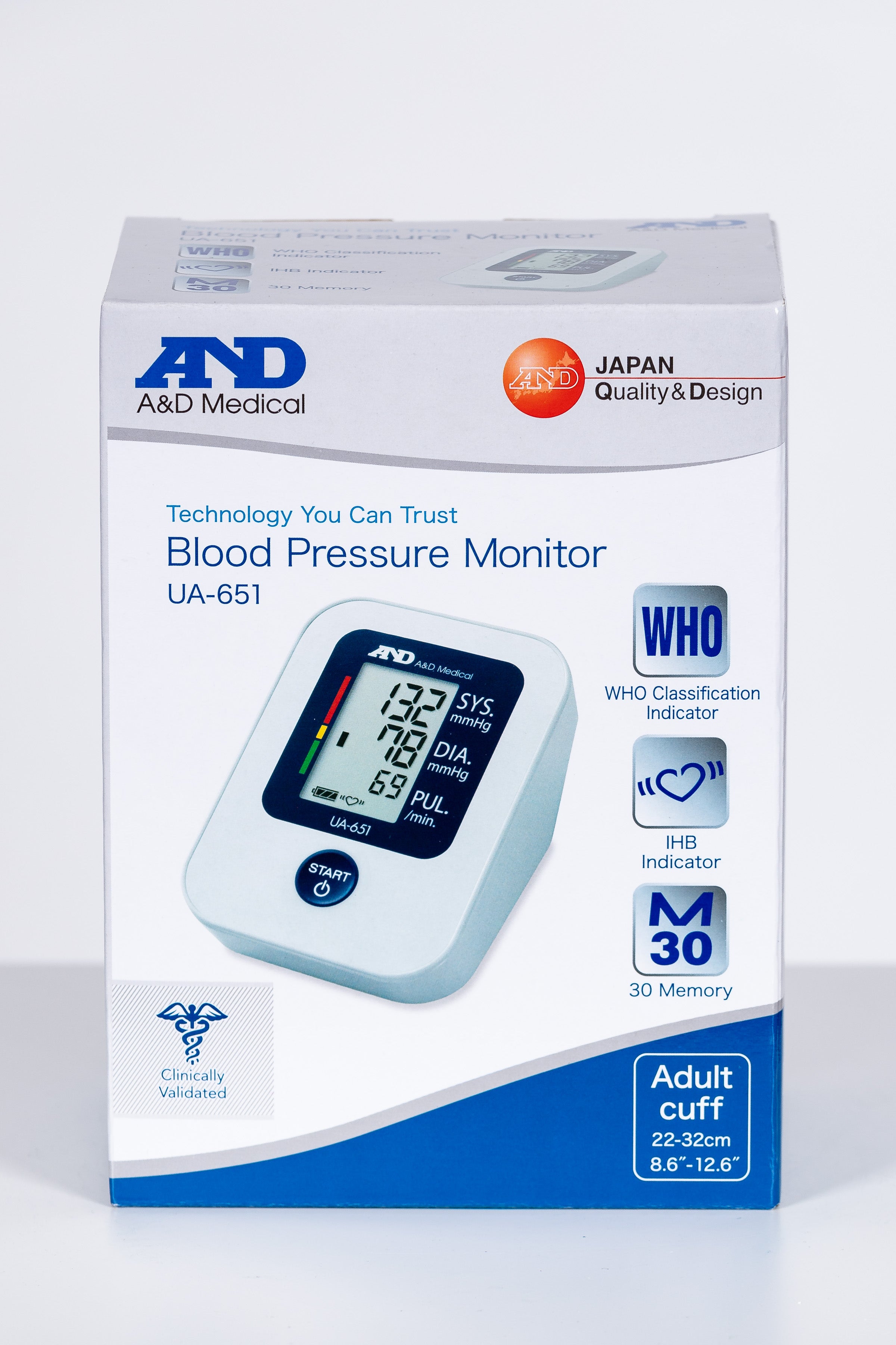 A&D UA-651 - Bloeddrukmeter - Bovenarm - 22-32cm - opbergcase - aanbevolen