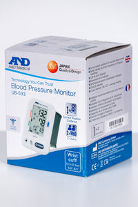 A&D UB-533 - Bloeddrukmeter pols - 2 x 60 geheugenplaatsen