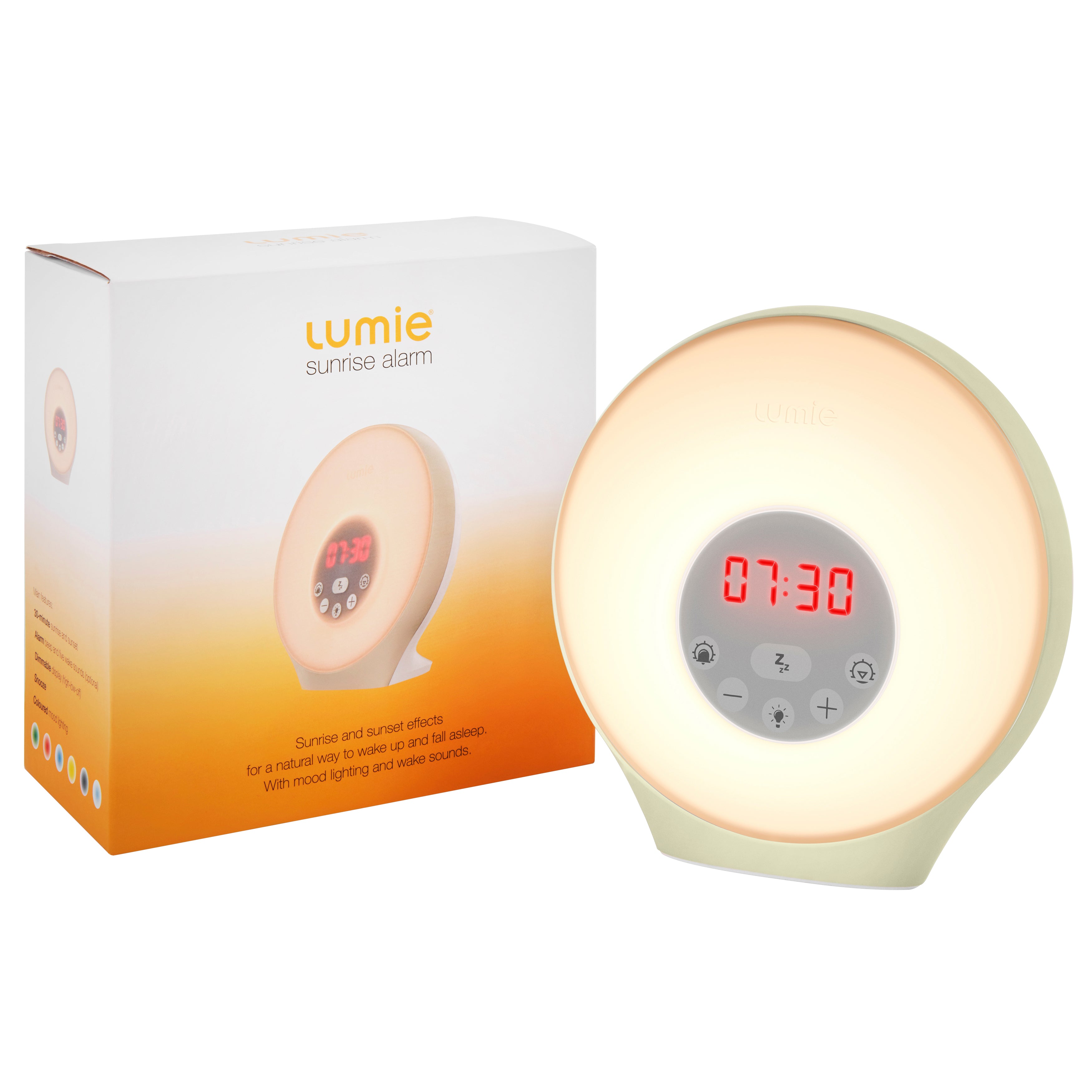 Lumie Sunrise Alarm - Wake-up light - Sfeerlamp 6 kleuren - Wit