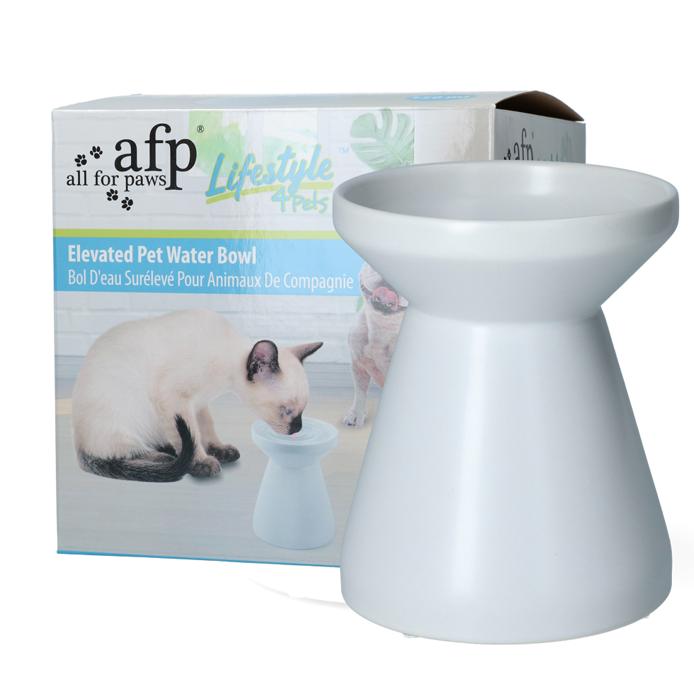 AFP Lifestyle4Pets - Elevated Pet Water Bowl - White