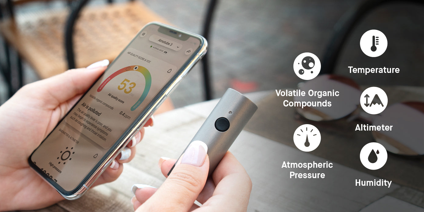 Atmotube Plus - Meet real-time de luchtkwaliteit - o2health