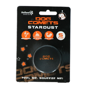 Dog Comets Ball Stardust Zwart/Oranje S
