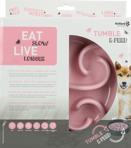 Eat Slow Live Longer Tumble Feeder Pink