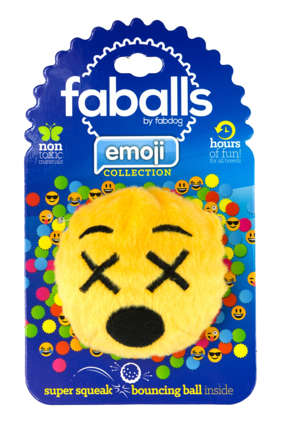 FabDog Cross Eyed Emoji  Faball S 7,6 cm
