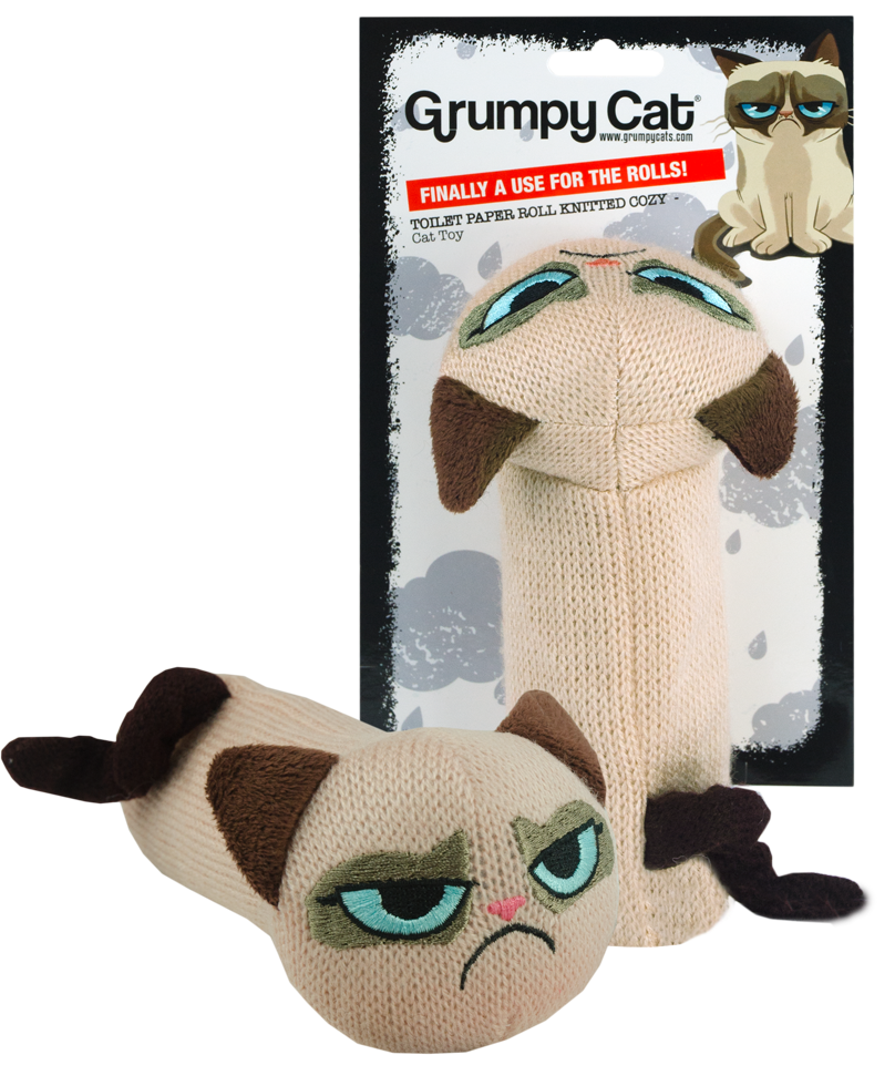 Grumpy Cat Toilet Paper Roll Knitted Cozy