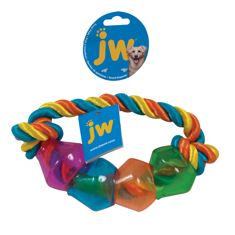 JW Treat Pod Rope Ring Large 22cm Multi Color