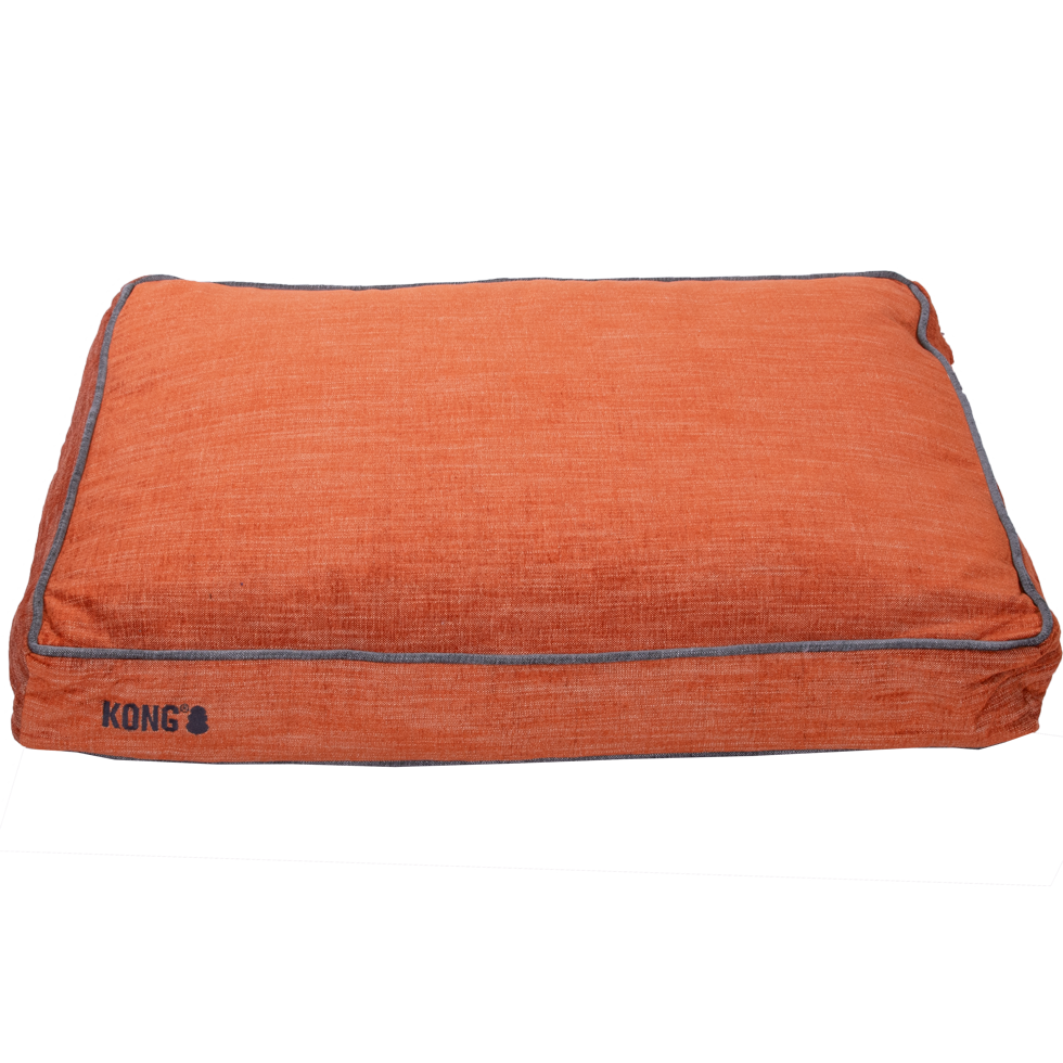KONG Rectangle Beds Small, Oranje met grijze lijn