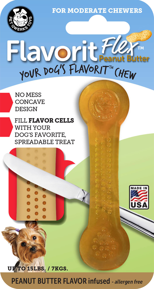 Pet Qwerks Flavorit Flex Peanut Butter Bone S 10 cm